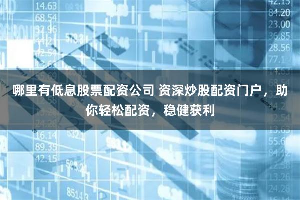 哪里有低息股票配资公司 资深炒股配资门户，助你轻松配资，稳健获利